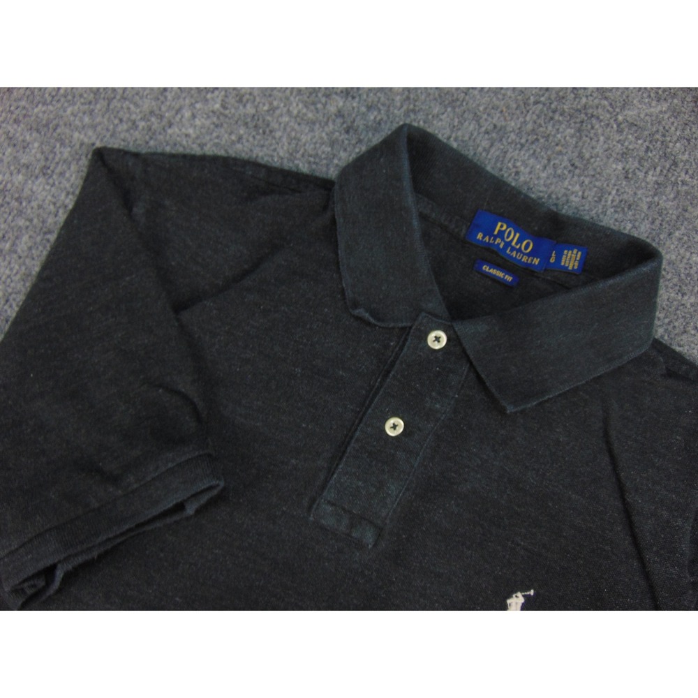 Polo Ralph Lauren Polo Mens Large Classic Fit Charcoal Heathered Preppy Basic
